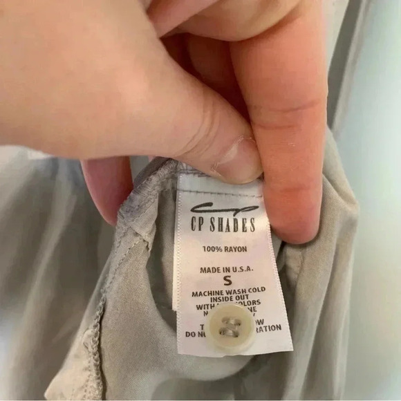 CP Shades grey  silver 100% rayon long sleeves shirt - Picture 4 of 5